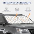 thumbnail image 3 of Kdxio Hand Drawn Rabbit Print 2-Piece Sun Shade Front Windshield - Foldable Car Front Window Sunshades for Most Sedans SUV Truck, 3 of 6