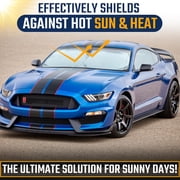 EcoNour Car Windshield Sunshade – Small Full-Size Reflective Sun Shade | Heat & UV Blocking Protection | Foldable Front Window Sun Shield | Keeps Vehicle Interior Cool