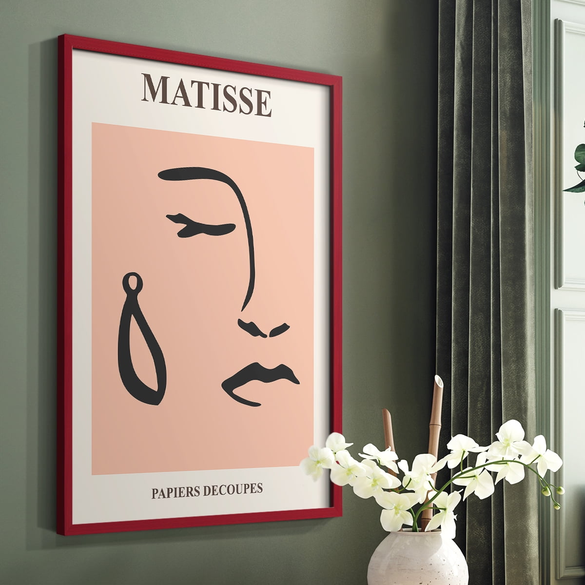 Matisse CXXXVIII Framed Print in Red Solid Wood 8 x 10 Framed Print