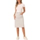 thumbnail image 2 of Faldas de mezclilla de cintura alta para mujer INSPIRE CHIC, con dobladillo sin terminar, a la altura de la rodilla, color blanco ostra, talla M, 2 of 6