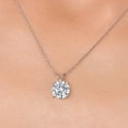 thumbnail image 2 of Gem Stone King 4 Ct Round Cut 14K White Gold IGI Certified Lab Grown Diamond Pendant Necklace | D-E Color | VS1-VS2 Clarity | Gold Necklace for Women | With 18 inch Gold Chain, 2 of 6