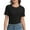 Black, variant on Fall Clothes Womens Crewneck Ribbed Long Sleeve Shirts Slim Fitted Tee Casual Basic Tshirt Top
