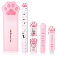 thumbnail image 1 of Cute Cat Paw Stationery Set, 6 Pcs Kawaii Cat Stationary Kit Pencil Sharpener Retractable Eraser Cor, 1 of 5