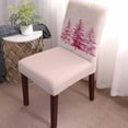 thumbnail image 3 of Chair Covers for Dining Room Set of 6,Watercolor Pink Christmas Tree Stretch Seat Protector Removable Washable Chairs Slipcovers for Kitchen Banquet Wedding Hotel,Snowflake on Gray, 3 of 6