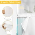 thumbnail image 6 of Floral Pig No Hook Shower Curtain with Snap in Liner Watercolor Country Pig Flowers Green Wood Grain Waterproof Bathroom Shower Curtain with See Through Top Window for Bathtub 72" x 72", 6 of 9