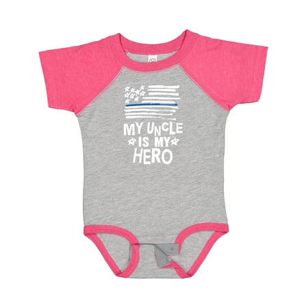 

Inktastic Police Officer Uncle is My Hero Law Enforcement Gift Baby Boy or Baby Girl Bodysuit