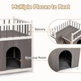 thumbnail image 6 of Ktaxon Outdoor Cat House Wooden 2- Story Cat Shelter with Balcony,Gray, 6 of 6