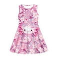 thumbnail image 3 of FOR U DESIGNS Axolotl Cherry Blossom Tank Top Dress Girls Novelty Sleeveless Swing Twirl Sundress Casual Holiday Party Skater Dress for Kids Age 13-14 Years Old, 3 of 6