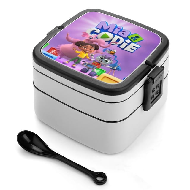 Mia y Codie Fiambrera de Doble Capa, Contenedor de Almuerzo Portátil Apilable, Almacenamiento de Alimentos Hermético a Prueba de Fugas, 1000ml