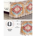 thumbnail image 3 of Vintage Ethnic Wrap Around Bed Skirts for California King Bed 18" Drop,Bed Skirt with Adjustable Elastic Belt Dust Ruffle Bed Valance Boho Tribes Modern Orange Middle Century Bed Frame Cover, 3 of 7