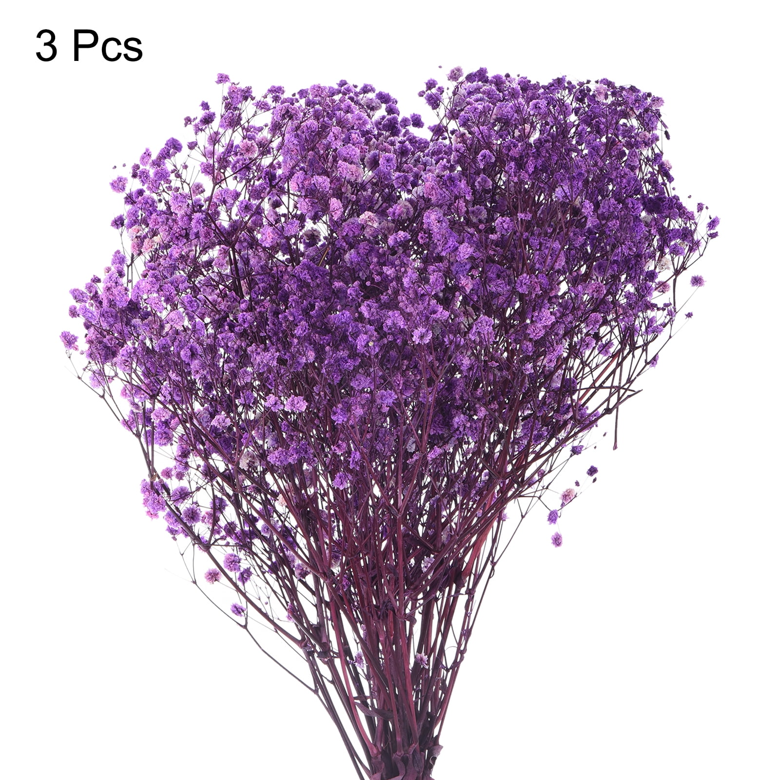 Uxcell Dried Baby's Breath Flowers 17 Inch Gypsophila Light Purple Natural Baby's Breath Branches for Wedding Party Home Decoration 3 Pcs