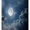 thumbnail image 3 of Moon Duvet Cover Set, Night Sky with Full Moon and Clouds Nature Photography Space Inspired Image Print, Decorative 3 Piece Bedding Set with 2 Pillow Shams, Queen Size, Dark Blue White, by Ambesonne, 3 of 3