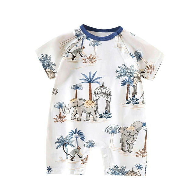 Ultra-Soft Breathable Baby Bodysuits | Trendy Short Sleeve Cotton Rompers for 0-12M | Cute Prints, Snap Closure, Easy Diaper Change