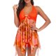 thumbnail image 3 of Greeniant Traje de baño Sexy de verano para mujer, ropa de playa sin espalda con estampado , escote en V profundo, ropa de baño sin mangas con Traje de baño Naranja XL, 3 of 6