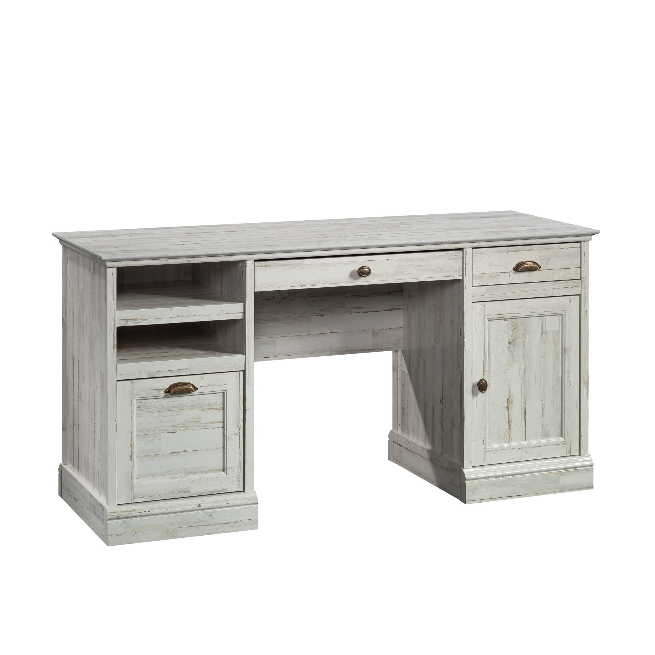 Sauder Barrister Lane Executive Desk, White Plank Finish