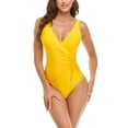 thumbnail image 2 of Cathalem Womens Bathing Suits Plus Size Women's One Piece Swimsuit Tummy Control Bathing Suits Swimwear Monokini(Yellow,S), 2 of 4