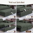 thumbnail image 5 of Marrber 51.6" Convertible Pull-Out Sofa Bed Sleeper Loveseat with Backrest, suitable for small spaces, corduroy dark green, 5 of 7