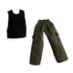 thumbnail image 3 of 1/12 pantalones de muñecas y ropa superior vestida de cosplay mini pierna ancha pantalón largo para figuras de acción masculina de 6 pulgadas con chaleco, 3 of 9