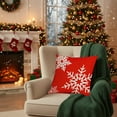 thumbnail image 6 of Luoshdecor Christmas Pillow Cover，Vintage Red White Plush Xmas Theme Decorative Throw Pillow Cases for Home and Living Room Winter Bed Decor 18x18 in, 6 of 6