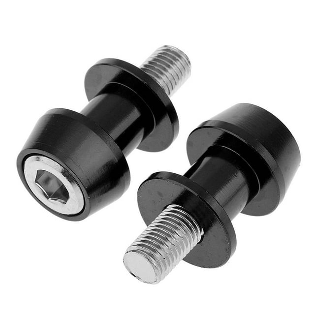 S SERENABLE 2x Motorcycle CNC Swingarm Swing Arm Spools Sliders Stand Bobbins 10mm - Black