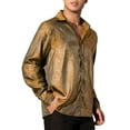 thumbnail image 4 of INSPIRE CHIC Shiny Satin Shirts for Men's Button Down Wedding Party Luxury Printed Shirt, 4 of 5