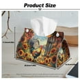 thumbnail image 7 of ZUXONGSY Sunflower Rooster Tissue Box Covers PU Leather Household Tissue Holder with Snap Button Decorative Rectangular Tissue Box Covers Wear Resistant Accessories Decor, 7 of 7