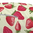 thumbnail image 3 of Fruits Pouf Cover with Zipper, Strawberries Vivid Growth Plant Vitamin Organic Diet Refreshing Image, Soft Decorative Fabric Unstuffed Case, 30" W X 17.3" L, Eggshell Red Olive Green, by Ambesonne, 3 of 5