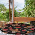 thumbnail image 2 of Ambesonne Mexican Art Fitted Round Tablecloth, Traditional Skull Bloom, 36"- 40" Diameter, Charcoal Grey Dark Coral, 2 of 5