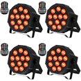 thumbnail image 1 of 12 RGB 4 in 1 LED Built-in Battery Par Light Strobe Light with Remote Control for Parties 4 Pack, 1 of 6