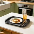 thumbnail image 5 of Large Unbreakable Plastic Serving Trays for Parties, 16.9x11.8 Inch Rectangular Platters for Appetizers and Fruits, BPA-Free Reusable Serving Tray for Restaurants,Black, 5 of 9