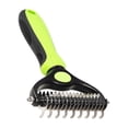 thumbnail image 2 of Double Sided Pet Undercoat Dematting Rake, Long Haired Dog Cat Matted Fur Remover Comb, Ergonomic Non-slip Handle Pet Grooming Tool, Pet Knot Tangled Hair Deshedding Brush, 2 of 5
