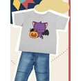 thumbnail image 3 of Cute Spookitty And Pumpkin T-Shirt Toddler -Image by Shutterstock,  3 Toddler, 3 of 4