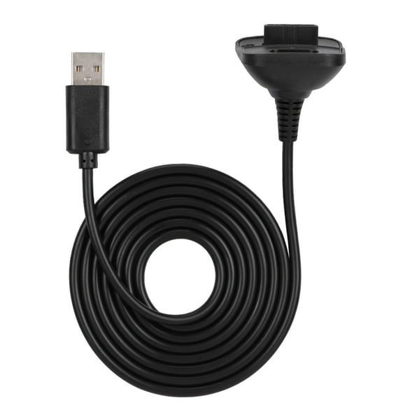 Falleo Clearance High Quality 2 In 1 1.5m Charging Cable For Microsoft XBOX 360 Controller Fast Charging(Black)