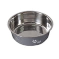 thumbnail image 2 of de acero inoxidable, de alimentación para mascotas, para platos de perro con antideslizantes, comederos medianos y peq , GRIS Yinane Cuencos para gatos, 2 of 6