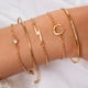 thumbnail image 1 of Fiudx Pulseras de Moda, Conjunto de Cinco Piezas de Diamantes, Correa Ajustable, Diseño de Cadena de Cuerda Dorada, Accesorio de Fiesta para Uso Diario, Regalo Perfecto para Mujeres., 1 of 6