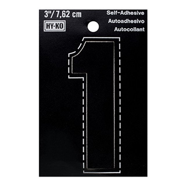 número 1 de plástico autoadhesivo 7.62 cm