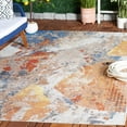 thumbnail image 2 of SAFAVIEH Barbados Tanner Abstract Indoor/Outdoor Area Rug, Blue/Rust, 8' x 10'5", 2 of 11