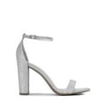 thumbnail image 2 of Women's High Chunky Heel Sandals Ankle Strap Open Toe Platform Pump Sandal Shoes Hi-Chunk Silver/Glitter Size 9, 2 of 6