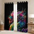 thumbnail image 2 of Manfei Colorful Cute Dragon Blackout Curtains Set of 2 (52x84 Each),Cartoon Animal Window Curtains,Cartoon Fantsay Theme Curtains and Drapes For Boys Kids,Luxury Bedroom Decor, 2 of 6