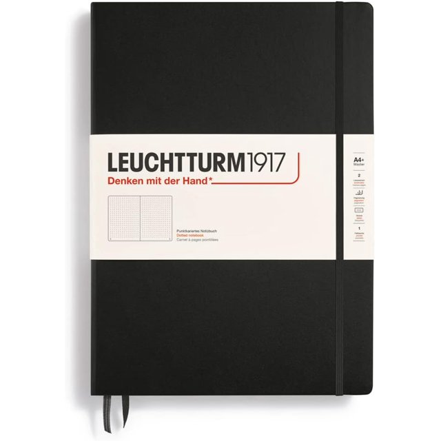 GHSDFBB -Notebook Hardcover Master Classic A4+-235 Numbered Pages for Writing and Journaling (Black, Dotted)