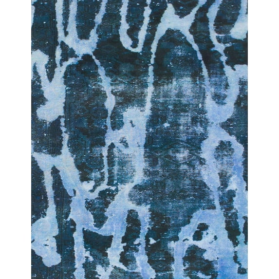 Ahgly Company Machine Washable Indoor Rectangle Abstract Iceberg Blue Area Rugs, 8' x 12'