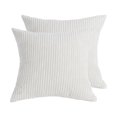 thumbnail image 1 of Square Throw Cushion Covers Pillowcase 18x18 Inch Off White w Zipper Set of 2, 1 of 7