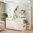 thumbnail image 3 of HICOMILA 50.6" All-in-One Cat Tree with Hidden Litter Box, Multi-Level Cat Tower with Scratching Post & Storage Cabinet, 3 of 7