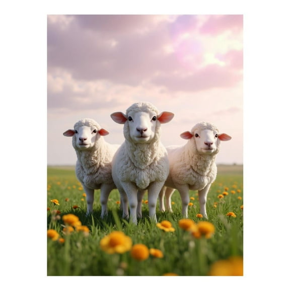 Diamond Art Kits for Adults, Sheep In Sunny Field 5D Diamond Painting Kits for Adults Beginners, DIY Full Drill Diamond Painting, Gem Art and Crafts 12x16