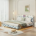 thumbnail image 3 of Kumix Queen Floating Bed with LED Light and Charging Station, Upholstered Platform Bed Frame with Headboard and Hidden Storage Space for Kids Teens Adults, No Box Spring Needed, Blue, 3 of 8
