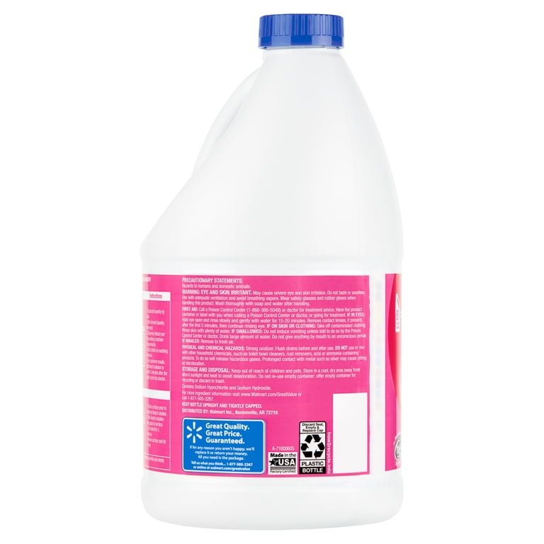 Great Value Low-Splash Laundry Bleach, 4-Pack 81 fl oz photo 6
