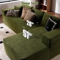 thumbnail image 5 of Vcatnet 106'' Modular Sectional Sofa Couch Sherpa L Shaped Modern Minimalist Couches for Living Room, Green, 5 of 11