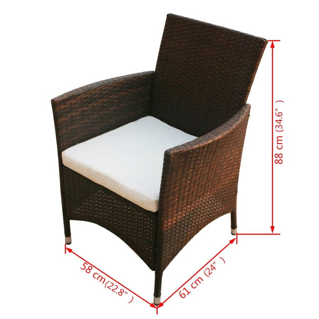 Kepooman Outdoor Patio Rattan Wicker Dining Set with Cushions & Glass Top Table, Set of 9, Brown Kepooman Outdoor Patio Rattan Wicker Dining Set with Cushions & Glass Top Table, Set of 9, Brown