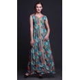 thumbnail image 2 of Bimba Ocean Printed Front Slit Sleeveless Summer Spring Long Women BeachDress-Medium, 2 of 5