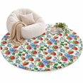 Small Round Rug 3.3ft, Non-Slip Circle Area Rug for Bedroom, Summer ...
